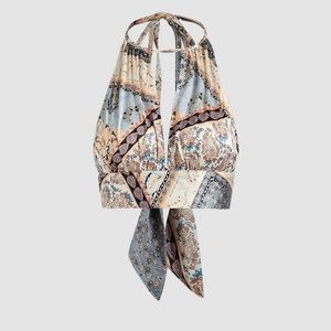 Cider Paisley Halter Top Multi Medium